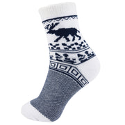 AASFleece-lined Fun Elk Crew Sock Christmas Gift