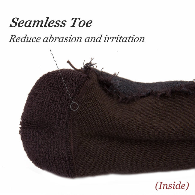 MD Non-Binding Bamboo Moisture Wicking Cushion Crew/Dress Socks Seamless Toe (2 Pairs)