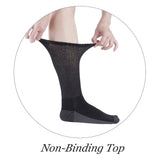 MD Non-Binding Bamboo Moisture Wicking Cushion Crew/Dress Socks Seamless Toe (2 Pairs)