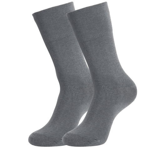 MD Cotton Non-Binding Crew Socks with Seamless Toe and Cushion Sole (2 Pairs)