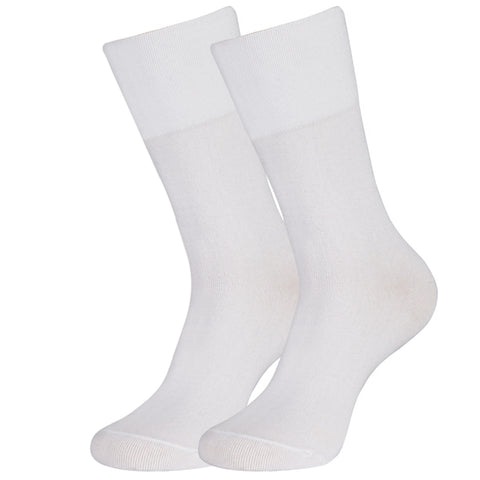 MD Cotton Non-Binding Crew Socks with Seamless Toe and Cushion Sole (2 Pairs)