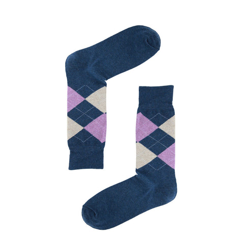 AAS Cotton Colourful Argyle Crew Dress Socks