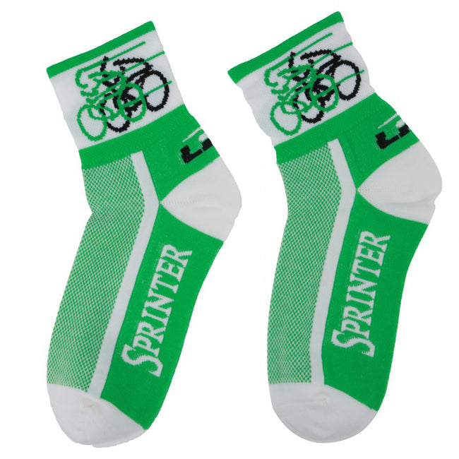 LIN Tour de France CoolMax Cycling Socks Green Shirt