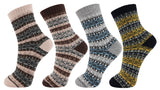 4 Pairs Wool Vintage Thick Warm Casual Crew Socks
