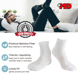 MD Ankle Bamboo Non-Binding Moisture Wicking Cushion Quarter Socks (2 Pairs)