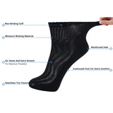 MD Ankle Bamboo Non-Binding Moisture Wicking Cushion Quarter Socks (2 Pairs)