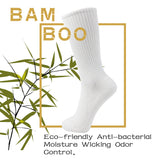 MD Bamboo Crew Socks Non-Binding Cushioned Moisture Wicking Dress Socks (2 Pairs)
