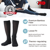 MD Bamboo Crew Socks Non-Binding Cushioned Moisture Wicking Dress Socks (2 Pairs)