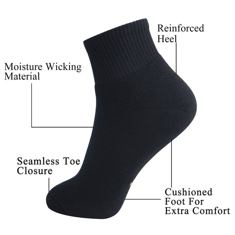 MD Ultra Comfort Bamboo Ankle Socks Cushioned (2 Pairs)