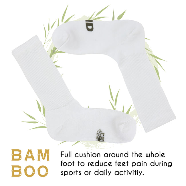 MD Soft Wicking Bamboo Full Cushion Crew Socks (2 Pairs)