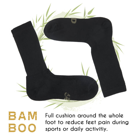 MD Soft Wicking Bamboo Full Cushion Crew Socks (2 Pairs)