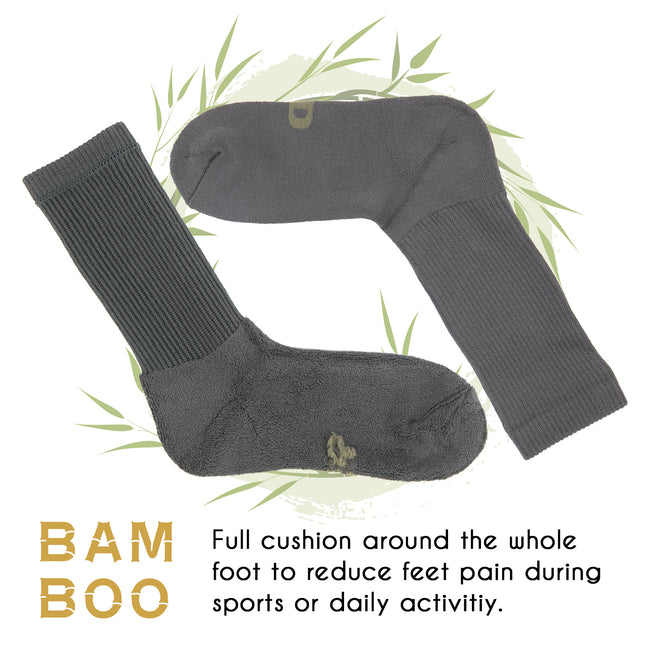 MD Soft Wicking Bamboo Full Cushion Crew Socks (2 Pairs)