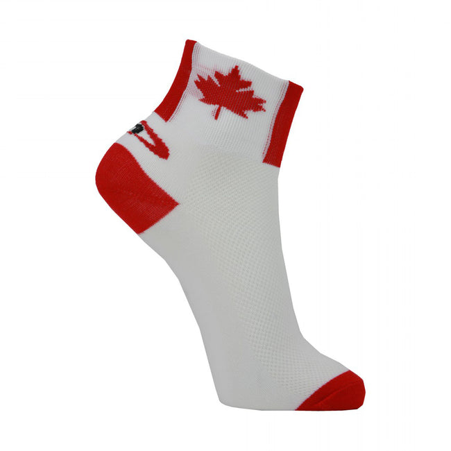 Red and White Maple Leaf Canada Flag Compression Socks for Runners with Maple Leaf