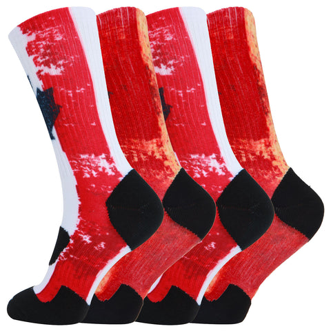 360 Print Flag Socks Cushion Basketball Athletic Outdoor Socks