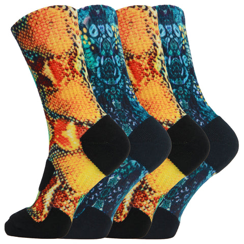 360 Print Snake Cushion Basketball Athletic Sports Socks