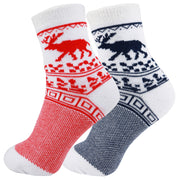 AAS Elk Thick Wool Knitting Socks Christmas Two Pack