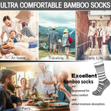 MD 6 Pairs Bamboo Moisture Wicking Argyle Strip Dress Socks