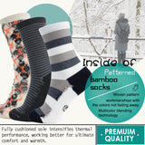 MD 6 Pairs Bamboo Moisture Wicking Argyle Strip Dress Socks