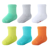 MD 6 Pairs Baby Bamboo Cushioned Newborn Toddler Non-Skid Socks