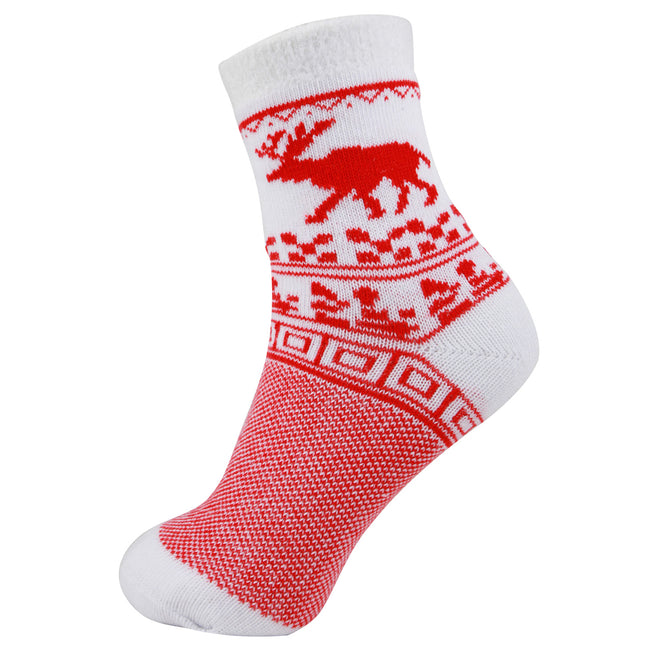 AAS  Fleece-lined Fun Elk Crew Sock Christmas Gift