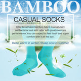 MD Mesh Antibacterial Bamboo Crew Socks Colorful