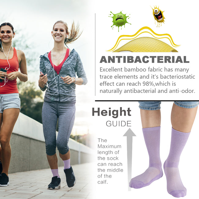 MD Mesh Antibacterial Bamboo Crew Socks Colorful