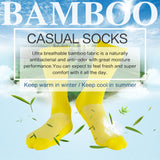 MD Mesh Antibacterial Bamboo Crew Socks Colorful