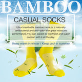 MD Mesh Antibacterial Bamboo Crew Socks Colorful