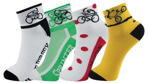 LIN 4 Pack Tour de France Cycling Socks