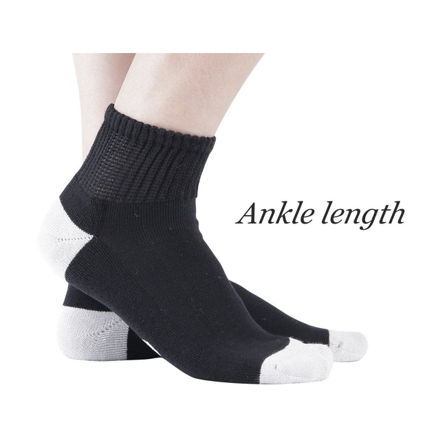 MD Bamboo Non-Binding Ankle Socks with Seamless Toe and Cushion Sole (2 Pairs)
