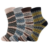 4 Pairs Wool Vintage Thick Warm Casual Crew Socks