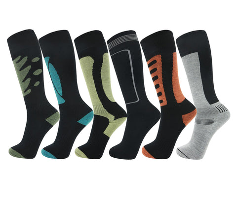 LIN Merino Wool Cycling Hiking Thermal Socks 6 Pairs Pack