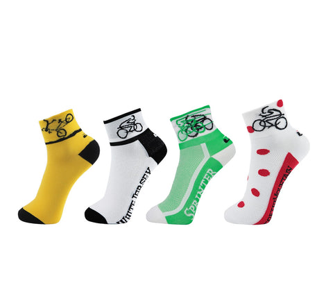 LIN 4 Pack Tour de France Cycling Socks