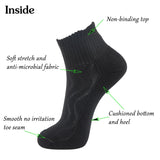 MD Ankle Bamboo Non-Binding Moisture Wicking Cushion Quarter Socks (2 Pairs)