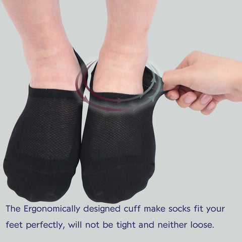 MD Wicking No Show Bamboo Socks Non Slip