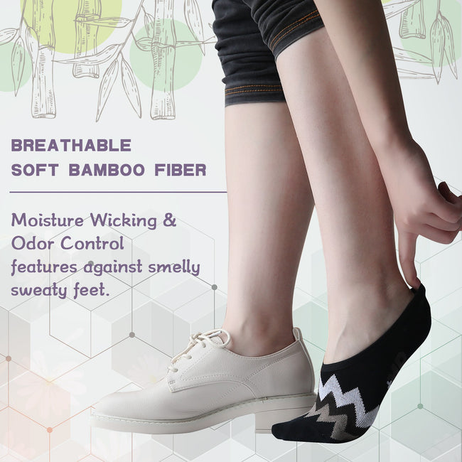 MD Bamboo Anti-Odor No Show Liner Invisible Socks