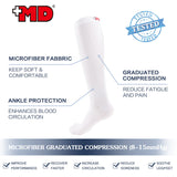MD 8-15mmHg Knee High Microfiber Compression Socks