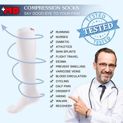 MD 8-15mmHg Knee High Microfiber Compression Socks