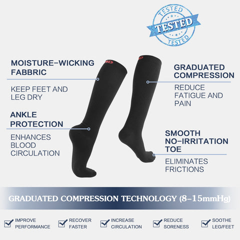 MD 8-15mmHg Bamboo Graduated Compression Socks