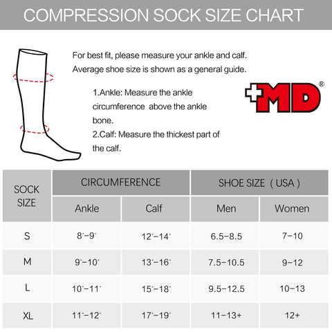 MD 23-32mmHg Microfiber Opaque Compression Stockings Open-Toe Firm Support