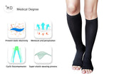 MD 23-32mmHg Microfiber Opaque Compression Stockings Open-Toe Firm Support