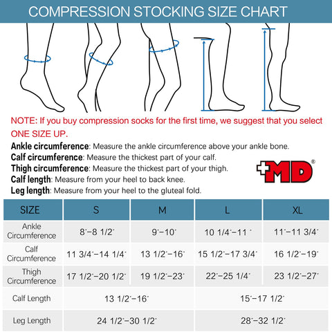 MD 23-32mmHg Microfiber Compression Thigh High Stockings