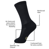 MD Soft Wicking Bamboo Socks Crew (2 Pairs)