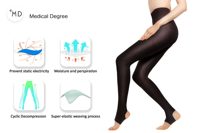 MD15-20mmHg Open Toe Compression Warm Pantyhose