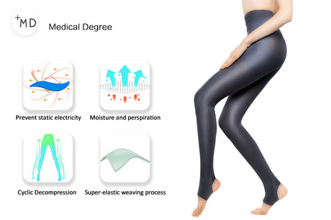 MD15-20mmHg Open Toe Compression Warm Pantyhose