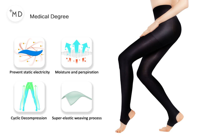 MD15-20mmHg Open Toe Compression Warm Pantyhose