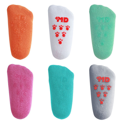 MD 6 Pairs Baby Bamboo Cushioned Newborn Toddler Non-Skid Socks