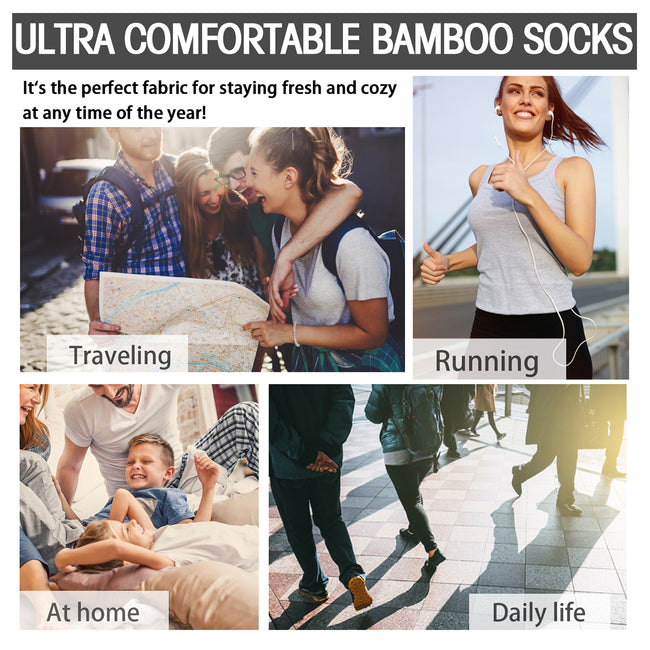 MD Soft Wicking Bamboo Socks Crew (2 Pairs)