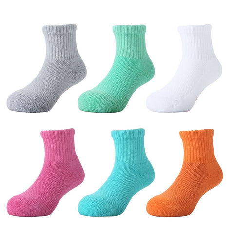 MD 6 Pairs Baby Bamboo Cushioned Newborn Toddler Non-Skid Socks