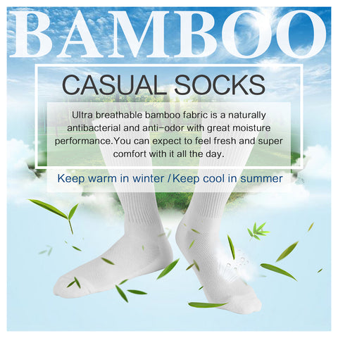 MD Soft Wicking Bamboo Socks Crew (2 Pairs)